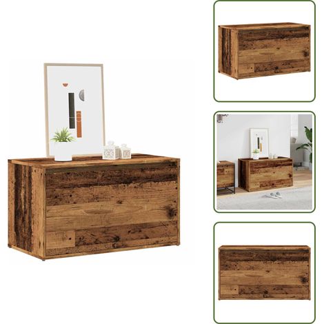 Flurbank 80x40x45 cm Altholz-Optik Holzwerkstoff - Dielenbank - Dielenbänke - Kastenbank - Flurbank (1/5)
