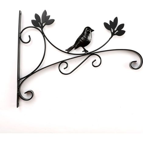 Crochet de Plante de Fer Supports Muraux de Plantes Suspendues pour Mangeoires d'oiseaux Jardinières Lanternes Carillons Eoliens (1/5)