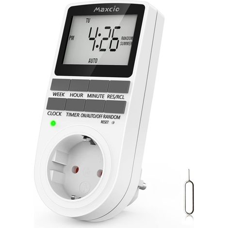 Prise Programmable Digitale, Minuterie Numérique Journalier/Hebdomadaire avec Ecran LCD, Économie d'Energie - 2 Packs (Norme Européenne) (1/5)