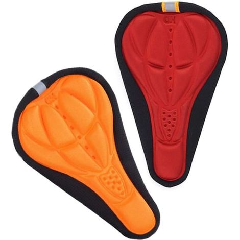 2PCS Silicone Coussin de Selle pour Vélo, Housse Selle VéLO Confortable Confort 3D, Confort Doux Coussin Creux Protection, Gel Silicone Super Respirant Housse Gel Selle pour Hommes et Femmes (1/4)