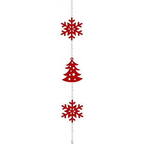 Ghirlanda natalizia, fiocchi di neve, decorazioni per l'albero di Natale, decorazione rossa glamour