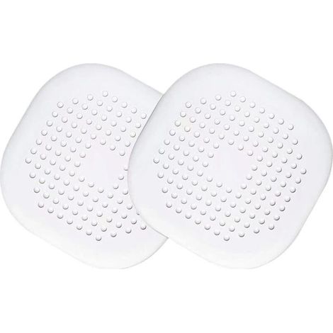 2 Stück Silikon-Abflusssieb, Silikon-Abflussschutz, Abflusssieb mit Saugnapf für Badezimmer, Dusche, Badewanne, Küche (Weiß) (1/4)