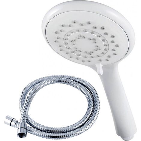 Triton 8000 Series Universal Large Five Spray Shower Head White + 2m Hose (1/5)