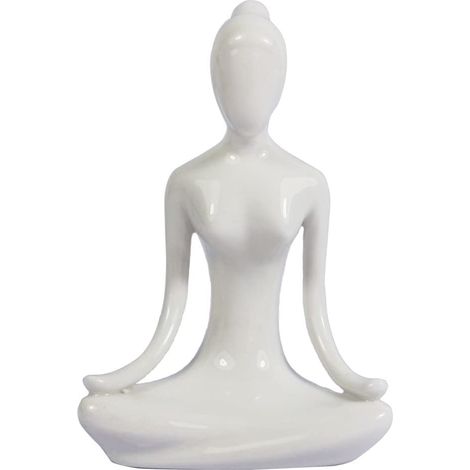 Statuette de yoga décorative en porcelaine et céramique, figurine de posture de yoga, décoration pour salle de méditation bouddhiste zen, cadeau idéal pour la fête des mères, un anniversaire ou un mar (1/5)