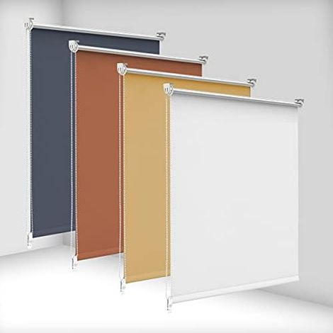 Verdunklungsrollo ohne Bohren & mit Bohren, Verdunkelungsrollo Klemmfix, Weiß B40x H210cm (Stoffbreite 40cm), Thermorollo Sichtschutz und Sonnenchutz, Rollos für Fenster & Tür (1/5)
