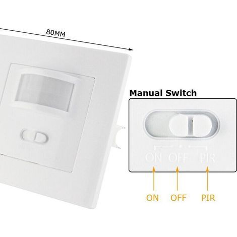 Interrupteur intelligent à détection infrarouge (corps humain) à 2 fils et haute puissance (Type 80) — Remplacement direct des interrupteurs standard 110-240 V (1/3)