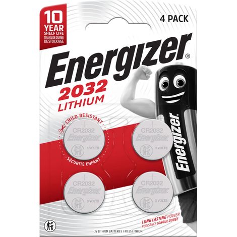 batterie al litio energizer cr2032 4 pezzi