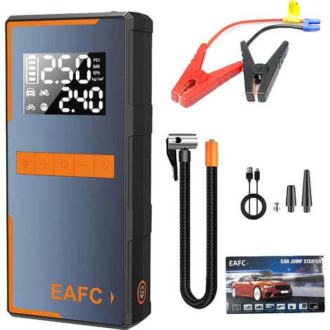 Démarreur d'urgence pour voiture, pompe à air, batterie externe portable, Clip original (1/2)