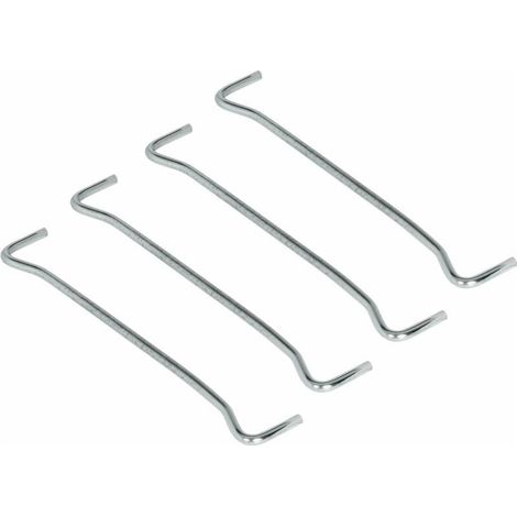 Satz mit 4 schwedischen, vernickelten Stahlklemmen für verdeckte Befestigung – Ø 5 mm – Länge 224 mm – Tragkraft 20 kg pro Stück (1/5)