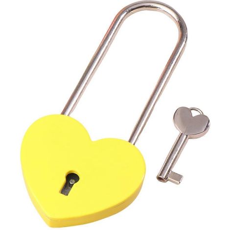 Antikes herzförmiges Metallschloss mit Schlüssel, romantisches Liebesschloss für Paare, Hochzeiten und Valentinstag (1/5)