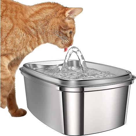 Stainless Steel Cat Water Dispenser, 61oz/1.8L Dog Water Dispenser Automatic Pet Water Dispenser with Mute Pump, Dishwasher Safe Design, Adjustable Wa (1/4)