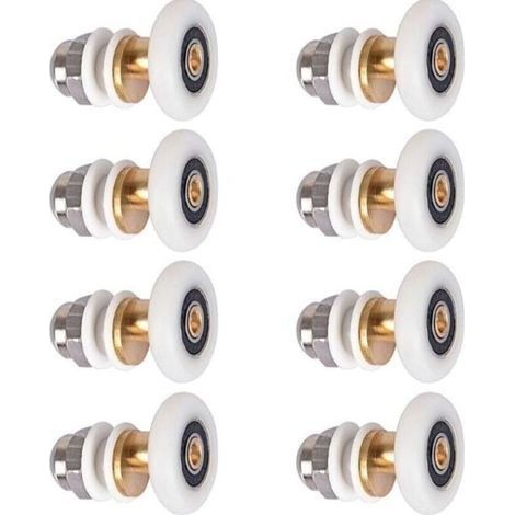 Porte de Douche - Rouleau Roulette Roue pour Porte de Douche Roulettes Coulissantes Porte Roue de Remplacement pour Rouleau 8 pièces 25mm (1/4)