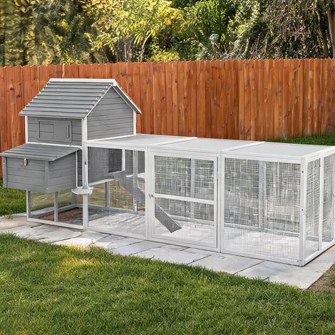 SunJet Poulailler, abri pour poules, en bois gris foncé 310,5 cm - Réf. P3ZO67KCLRQ9 (1/5)