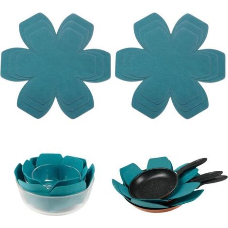 Protectores de fieltro para ollas, juego de 6 piezas, antideslizantes, resistentes al calor. (1/4)