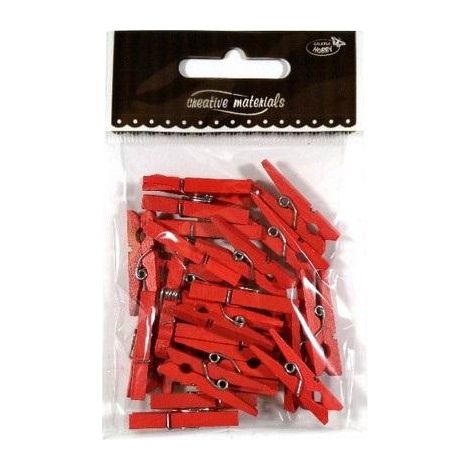 Clavijas de madera rojas de 30 mm, 25 unidades