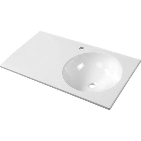 Sapho Juno - Lavabo 800x150x470 mm, sans trop-plein, trou de robinetterie à gauche, blanc JU081 (1/5)