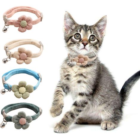 Collier pour chat avec nœud papillon et clochette pour petites et moyennes chiennes et chats, 4 couleurs (1/4)