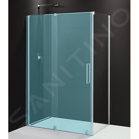 Polysan Rolls Line - Porte de douche 90 cm, aluminium poli/verre clair RL3315 (1/5)