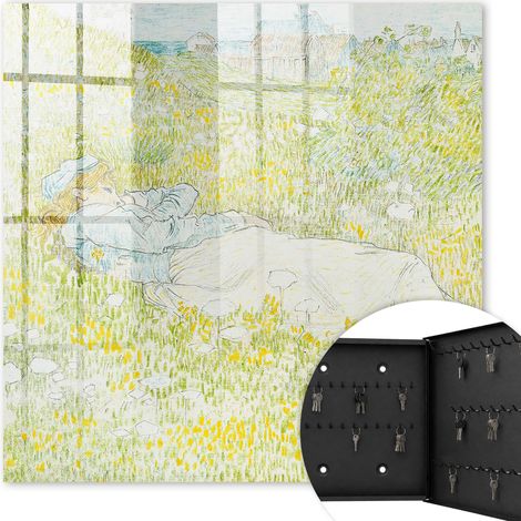 Armoire à clés - (30 cm x 30 cm) - Boîte à clés murale - Coffret de rangement pour clés - Couleur noire - Ouverture vers la droite - Pour maison et bureau - Repos idyllique
