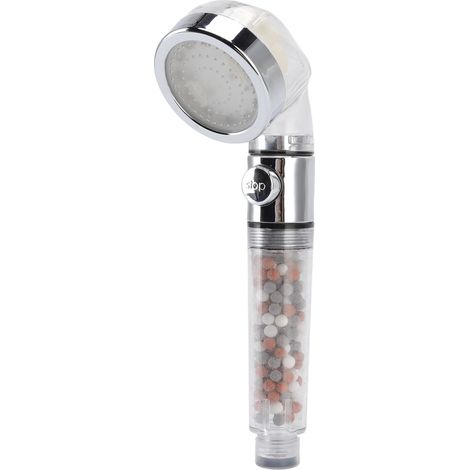 Pommeau de douche LED G1/2 à ions négatifs, 3 couleurs changeantes, contrôle de la température, douchette à main