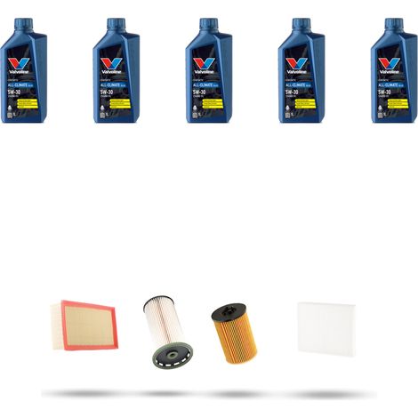 Kit tagliando 4 FILTRI e 5L OLIO compatibile con VW T-Cross 1.6 TDI 70kw Dal 2018 (1/5)