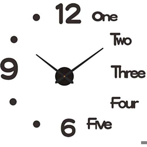DIY Pendule Murales,Taille:30cm,Pendule Murale de Mode Moderne Horloge Murale sans Cadre 3D Miroir Autocollant Décoration de La Mais (1/4)