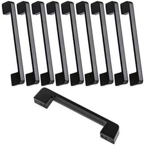 [JAMAIS UTILISÉ] 10 pcs Poignee de Meuble Cuisine Noir , Poignée Meubles Entraxe 160mm, Poignet Carrée de Porte d'Armoire Moderne pour Tiroirs, Armoires, Placards, Bureaux (1/4)