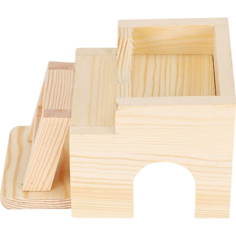 Nid de couchage en bois résistant aux morsures pour hamster, jouet pour petits animaux (1/5)