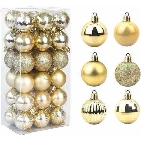 Boule De Noel - Boule Decorative En Plastique Incassable - Pour Arbre De Noel Et Couronne - Lot De 12 (1/5)