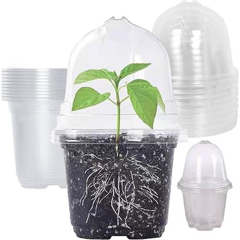 Dailygoods Anzuchttöpfe, 10 Stück Runde Pflanztöpfe Kunststoff Anzuchttöpfe Feuchtigkeitsstopper Nachhaltig Wiederverwendbar Pflanzgefäß (1/5)