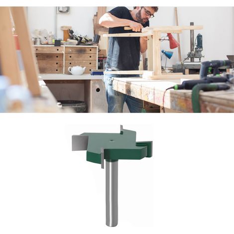 1/4-Zoll-Schaft, 4-schneidiger Fräser aus Kohlenstoffstahl für Holzbearbeitung, dunkelgrün, 1-3/4 Zoll (1/5)