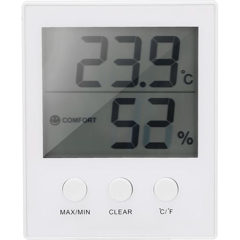 Thermomètre, hygromètre et appareil de mesure de température et d'humidité électroniques numériques pour une utilisation domestique intérieure (1/4)