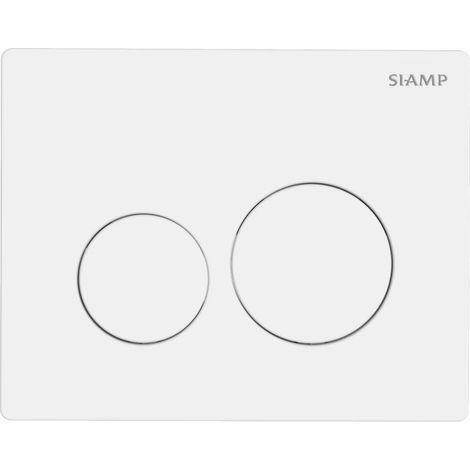 Plaque de commande WC – Blanc – Finition brillante – Pour installation murale – Compatible avec mécanisme SIAMP