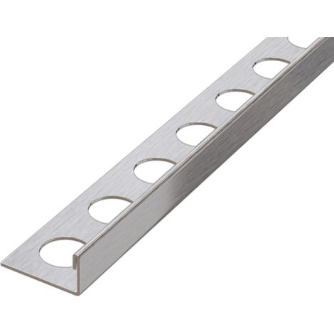 Eckprofil J aus Edelstahl für Fliesen 12mm x 2700mm - silber satiniert
