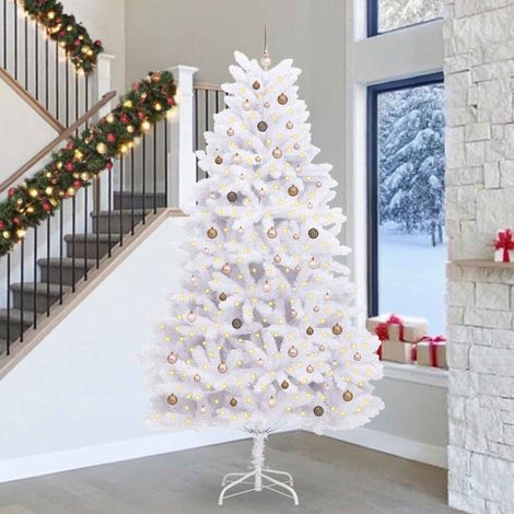 vidaXL Árbol de Navidad artificial 300 cm PVC y Acero Blanco (1/5)