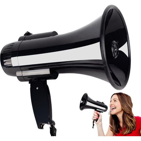 GARRYFIZH Mégaphone portable de 30 watts avec haut-parleur de style bullhorn et enregistreur 240 secondes, ouvre-bouteille