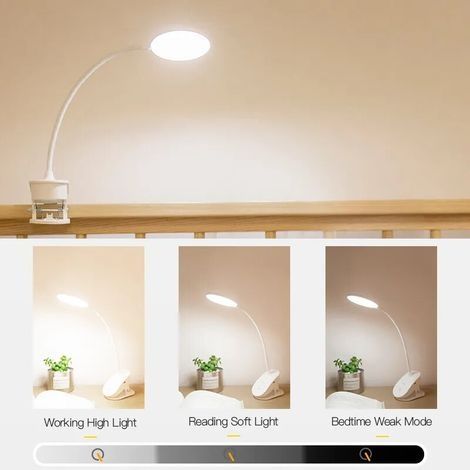Kabellose Klemm-Tischleuchte, wiederaufladbare LED-Leselampe, USB-Schreibtischlampe, Flexo-Tischleuchte (1/4)