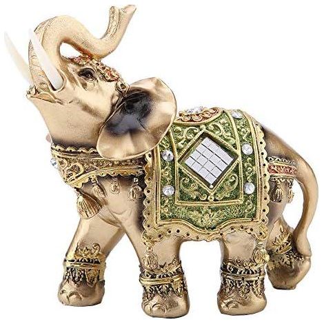 Éléphant Vert Statue Sculpture Figurine Chance Feng Shui Décor Voiture Maison Autel Porte-Bonheur Taille Grande (1/5)