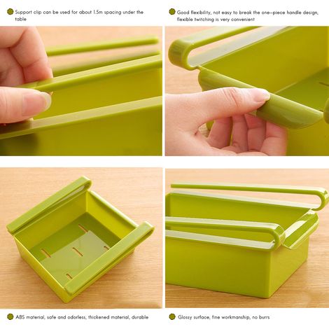 Organisateur coulissant pour réfrigérateur-congélateur de cuisine, gain de place, étagère de rangement coulissante, tiroir (1/3)