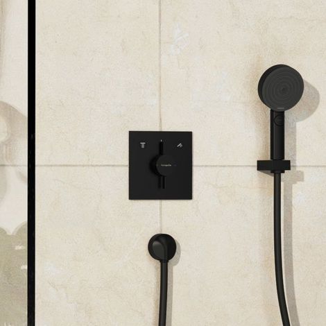 Hansgrohe DuoTurn E - Unterputzarmatur für 2 Verbraucher, schwarz matt 75417670 (1/5)