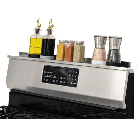 Étagère magnétique avec finition en acier inoxydable pour cuisinière, solution de rangement de cuisine sans installation, organiseur à épices au-dessus de la cuisinière, 76 cm (1/5)