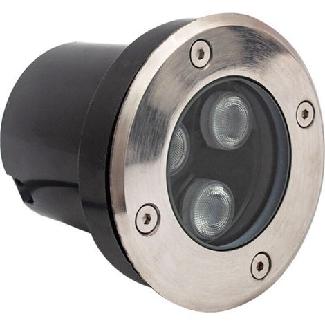 Spot LED encastrable au sol, 3 W, blanc chaud, pour éclairage d'extérieur, d'allée, de jardin, de terrasse et d'escalier