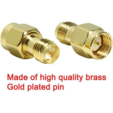 3-teiliger HF-Steckverbinder-Adapter SMA-Stecker (Pin) auf RP-SMA-Buchse (Pin) (1/4)