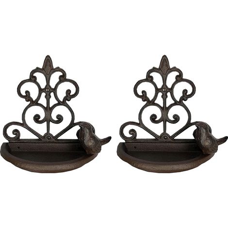 Conwy Cast Iron Wall Mounted Bird Feeder (Set of 2) (1/5)