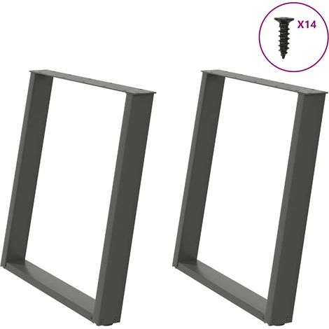 Esstischbeine U-Form 2 Stk. Anthrazit 70x(72-73) cm Stahl