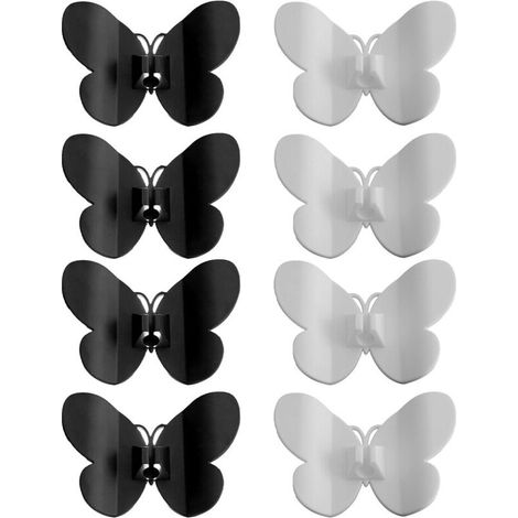 Lot de 8 supports de cordon pour appareils électroménagers, organiseurs de cordons adhésifs en forme de papillon (1/5)