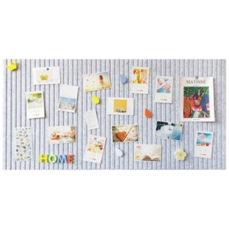 Tablero decorativo de fieltro,60 x 40 cm,gris claro,0,9 cm de grosor,tablero de exhibición plegable con cinta adhesiva para fotos (1/4)