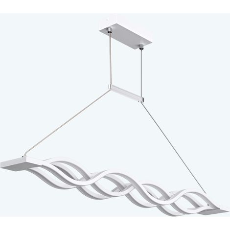 doporro Lampadario a Sospensione 60W, 106 cm, Metallo Base, Lunghezza Filo 150 cm, Altezza regolabile, Lampada da Soffitto a Sospensione per Camera da Letto e Soggiorno, Bianco, Alivetta (1/5)
