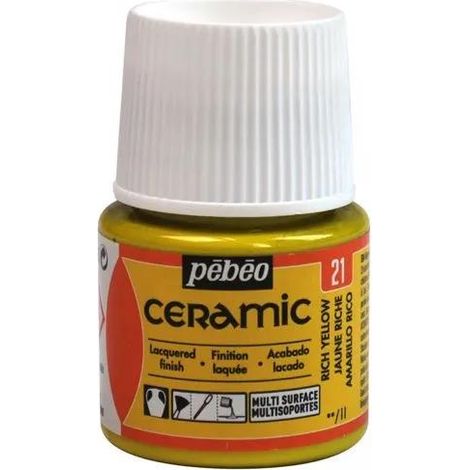 Pebeo Keramikfarbe Multi-Oberflächen Leuchtendes Gelb 45 ml