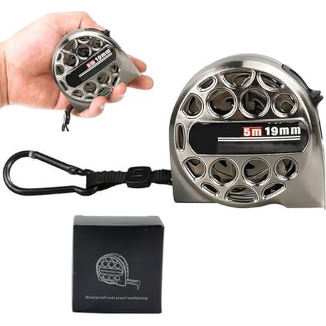 Mètre ruban en acier inoxydable 5 m, ruban rétractable creux, haute précision, imperméable et résistant à la rouille, pour usage industriel et domestique (5 m, 19 mm) (1/5)